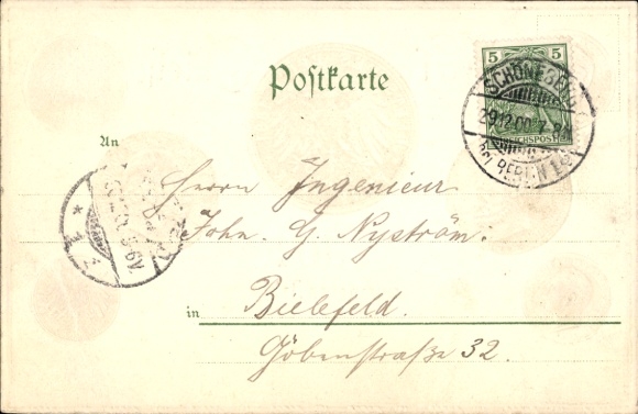 Präge Ak Glückwunsch Neujahr 1901, Geld, Münzen