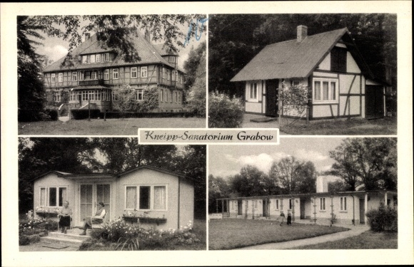 Postcard Grabow Lüchow in Lower Saxony, Kneipp sanatorium, Landschloss Obergut