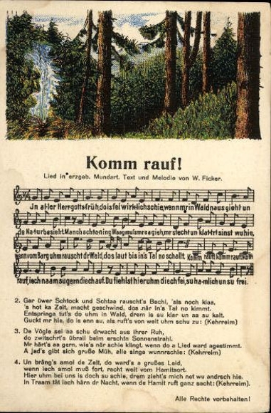 30 song cards, Anton Günther