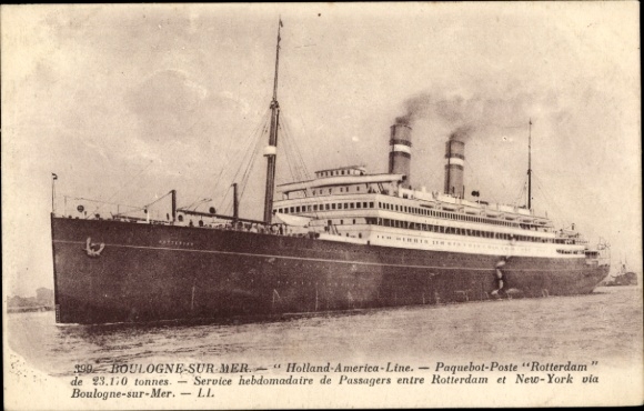 Postcard steamer Rotterdam, Holland-America Line HAL