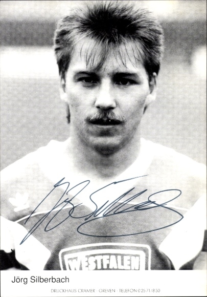 Autogrammkarte Fußballer Jörg Silberbach, Preußen Münster, Autogramm