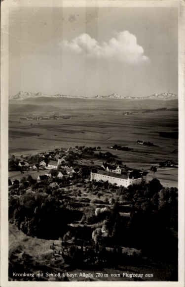 Postcard Kronburg Unterallgäu, castle, aerial photograph