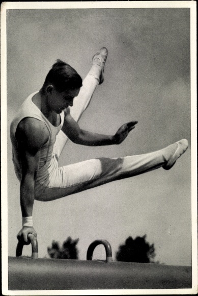 Collection picture Olympia 1936, German gymnast Konrad Frey on the horse