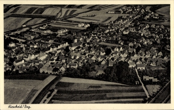 Postcard Hirschaid in Upper Franconia, aerial photograph