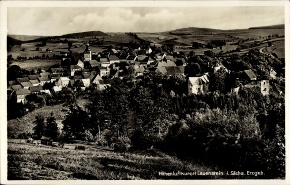 Postcard Lauenstein Altenberg in the Ore Mountains, general view