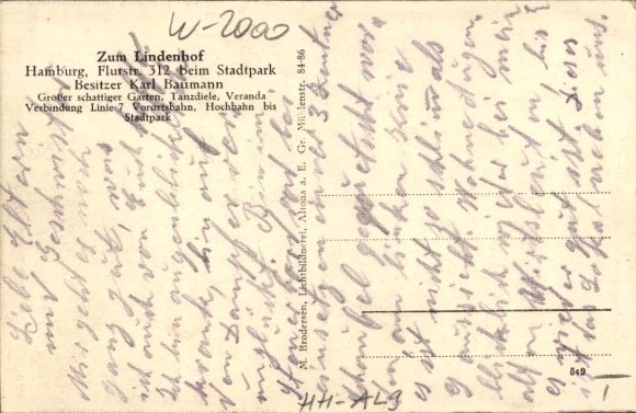 Postcard Hamburg Altona Osdorf, Restaurant zum Lindenhof, Club Room, Flurstraße 312