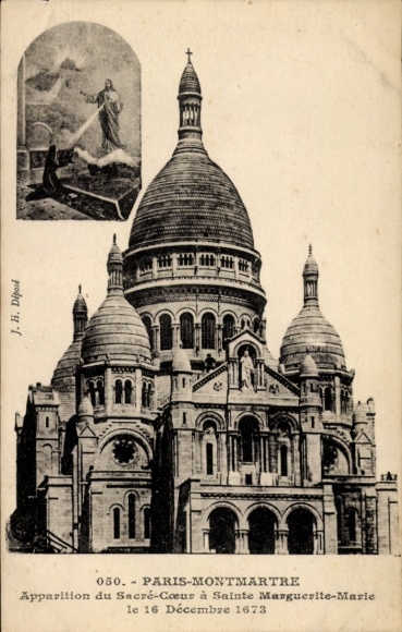 CPA Paris 18e Montmartre, Apparition du Sacré-Coeur à Sainte Marguerite-Marie