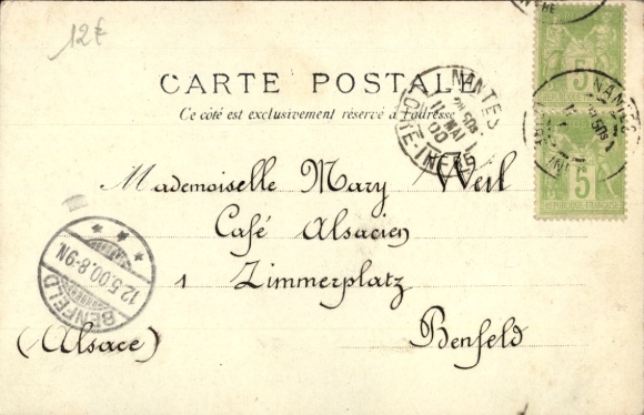 Postcard Fouesnant Finistère, Young Girl