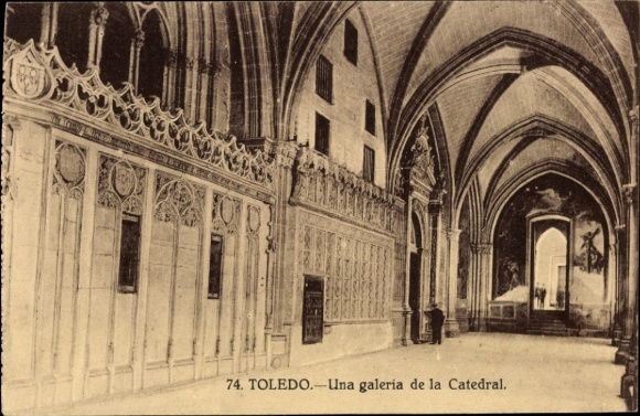 Postcard Toledo Castile La Mancha Spain, Cathedral Gallery, Architecture