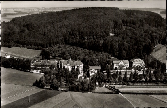 Postcard Jordanbad Biberach an der Riß in Upper Swabia, aerial photograph, Kneipp spa