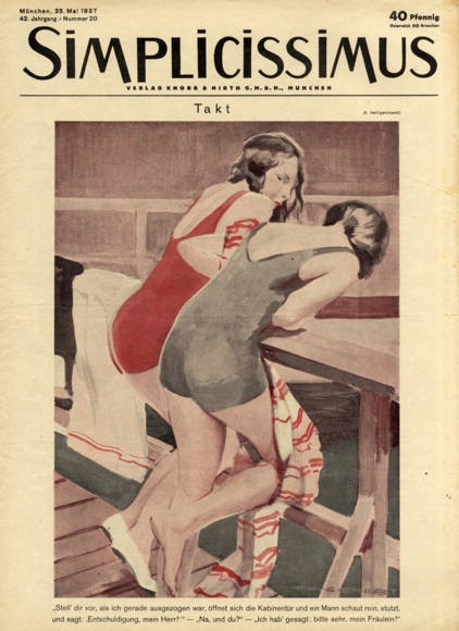 Simplicissimus Issue 20 May 1937 Caricature clock K. Heiligenstaedt Verlag Hirth