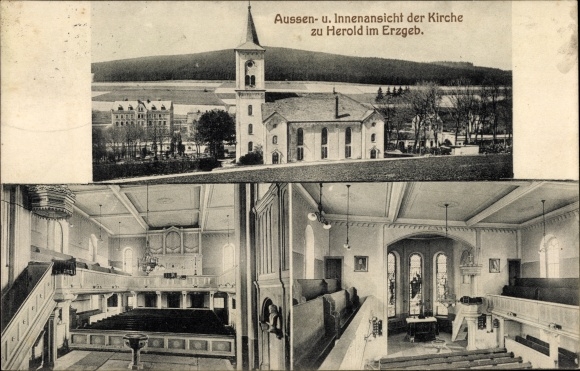 Ak Herold Thum im Erzgebirge Sachsen, Kirche, Innenansicht
