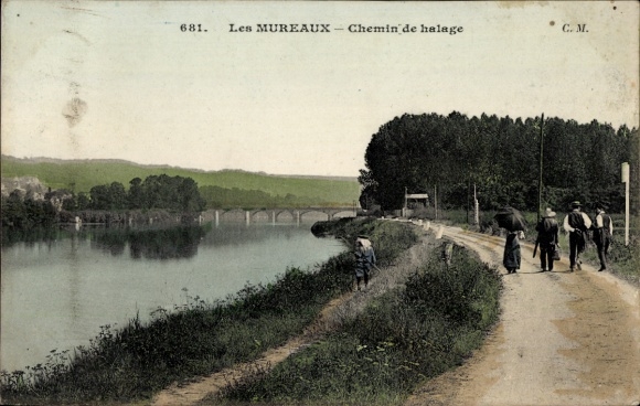 Ak Les Mureaux Yvelines, Leinpfad