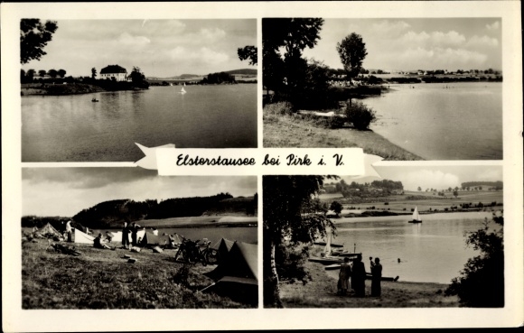 Ak Pirk Burgstein Vogtland, Camping am Elsterstausee
