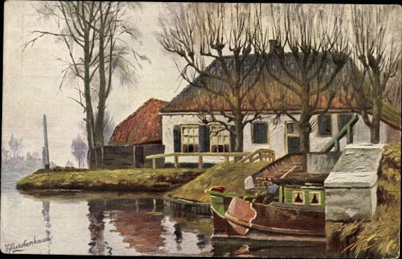 10 alte Ak Wasserlandschaften mit Booten, diverse Ansichten