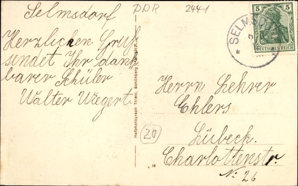 Postcard Selmsdorf in Mecklenburg, Gasthof zum goldenen Hirsch