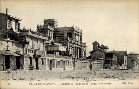 Postcard Palavas les Flots Hérault, Chalets et Villas de la Plage, rive droite