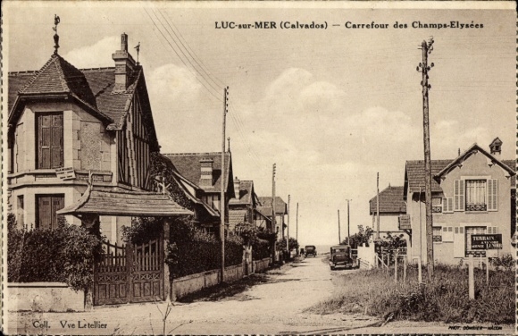Ak Luc sur Mer Calvados, Carrefour des Champs-Elysées