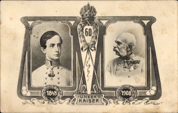 Ak Franz Joseph I., Portraits, 1848, 1908