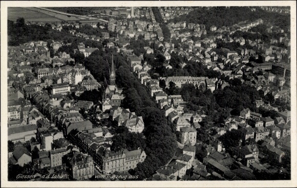 Postcard Giessen Gießen on the Lahn Hesse, aerial photograph