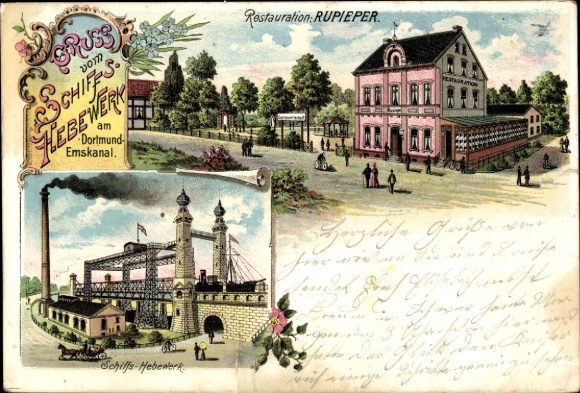 Chromo-Litho Waltrop in the Ruhr area, Rupieper restoration, ship lift