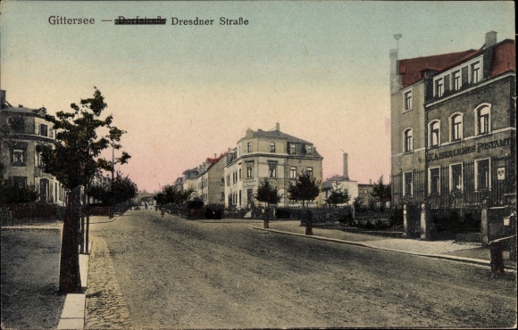 Postcard Dresden Süd Gittersee, Dresdner Strasse, Imperial Post Office