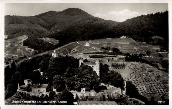 Postcard Ortenberg in Baden, Ortenberg Castle, aerial photograph