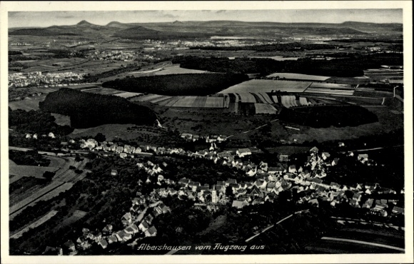 Postcard Albershausen in Württemberg, aerial photograph