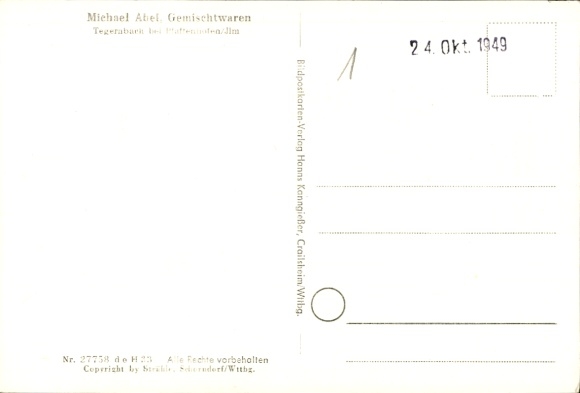 Postcard Tegernbach Rudelzhausen in Upper Bavaria, aerial photograph