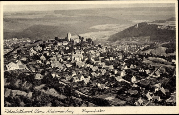 Postcard Obermarsberg Marsberg in Sauerland, aerial view