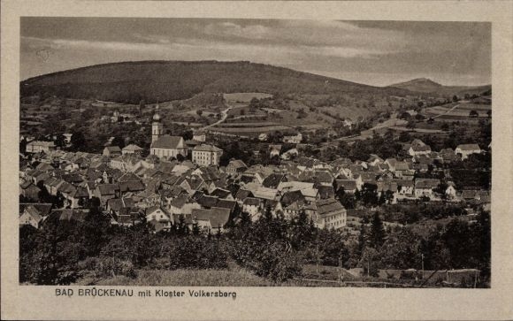 Postcard Bad Brückenau in Sinntal Lower Franconia, Volkersberg Monastery, panorama
