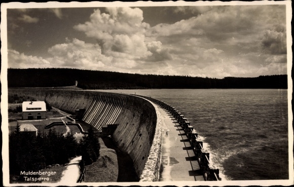 Postcard Muldenberg Grünbach im Vogtland, dam