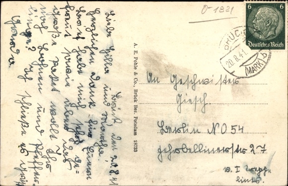 Postcard Brück in der Mark, Eisenbahnstrasse, Post