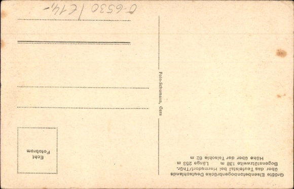 Postcard Hermsdorf in Thuringia, Teufelstal Bridge