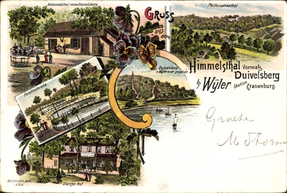 Chromo-Litho Startjeshof Wyler Kranenburg on the Lower Rhine, Philosophental, Trout Ponds, Himmelstal