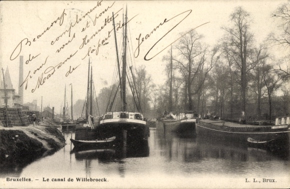 CPA Bruxelles Bruxelles, Le canal de Willebroeck