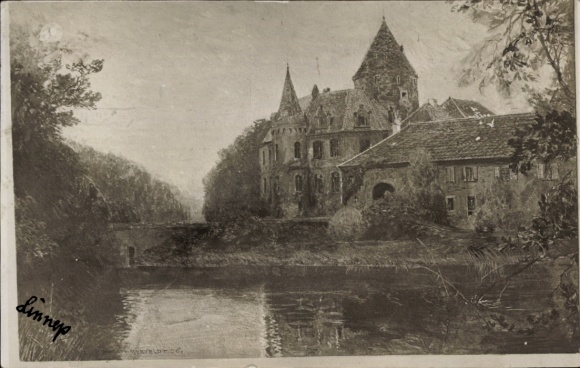 Photo Postcard Breitscheid Ratingen, Castle Linnep, Autograph Isabella