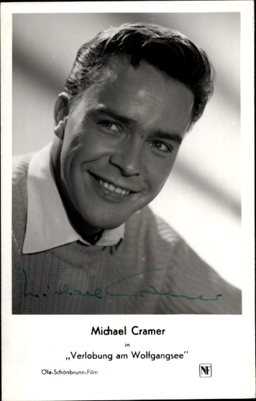 Ak Schauspieler Michael Cramer, Portrait, Autogramm, Verlobung am Wolfgangsee