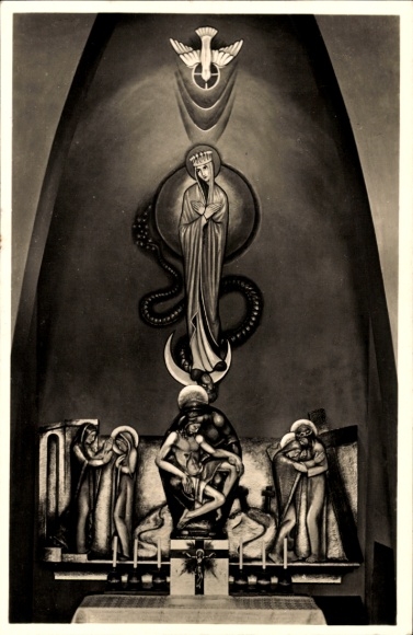 Ak Hausach im Schwarzwald, Marienaltar, Immaculata von Gottwald, religiöse Figuren, Taube