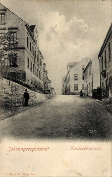 Postcard Johanngeorgenstadt in the Ore Mountains, Karlsbader Straße