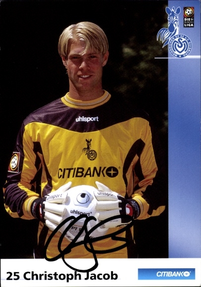 Autogrammkarte Fußballer Christoph Jacob, MSV Duisburg, Autogramm