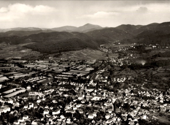 Postcard Müllheim in Baden Markgräflerland, aerial photograph
