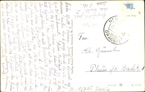 Postcard Neuglobsow Stechlin in the district of Oberhavel, FDGB Heim Hirschberg