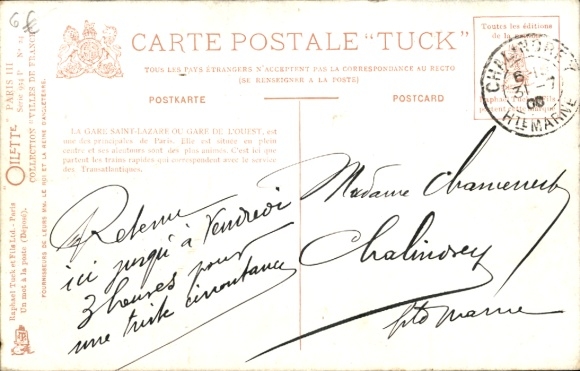 Artist Postcard Paris VIII, Gare Saint Lazare