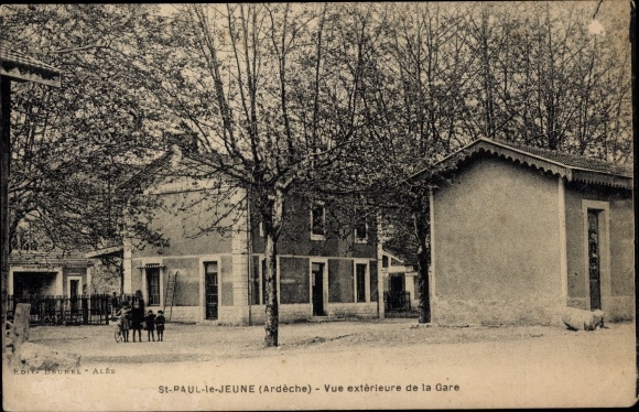 Ak Saint-Paul-le-Jeune Ardèche, Bahnhof