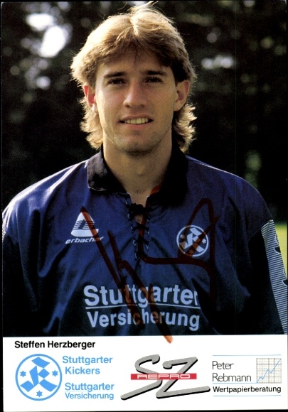 Autograph card footballer Steffen Herzberger, SV Stuttgarter Kickers, autograph