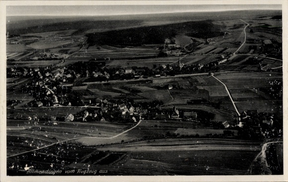 Postcard Allmendingen in Württemberg, aerial photograph