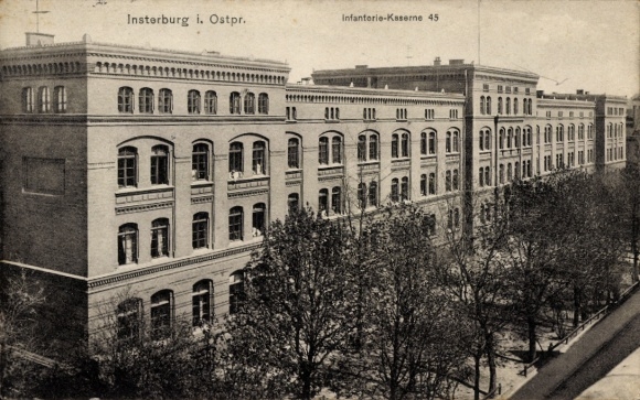 Postcard Tschernjakhovsk Insterburg East Prussia, Infantry Barracks 45