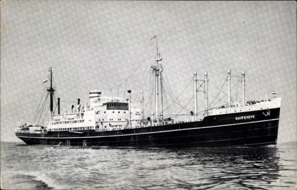 Postcard Steamer SS Duivendyk, view bow starboard, Holland America Line, HAL
