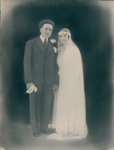 Foto Combalié, Henri, Tolouse, Portrait, Mann und Frau, Hochzeit
